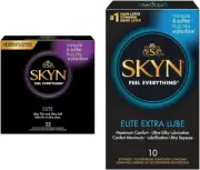 Skyn Elite Condoms Bundle | 32 Ultra-Thin, Lubricated Latex-Free Condoms 22 + 10