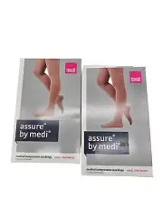 Medical Compression Stockings XL #14504 Beige Closed Toe New 2 Pairs