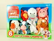 Melissa & Doug Barn Buddies Hand Puppets, Set of 6 see Pictures and Description