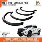 K Matteblack Red 3" Fender Flares for Nissan Navara D23 2021-23 PRO-4X Style