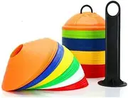 20 Pcs Agility Field Cones, Pro Disc Cones for Training Football,Agility Cones for Football, Rugby, Basketball, Netball, Includes Net Bag,Sports Training Cones, Soccer Markers Disc