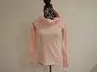 NWT Tommy Hilfiger Pink color turtle drapery neck long sleeve top Size S