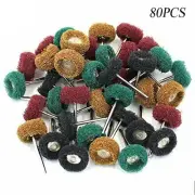 80Pcs Mini Abrasive Buff Wheel Grinding Polishing Shank Craft Bits Rotary Tool