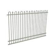 ProtectorAl 2400 x 1500mm Pale Eucalypt Aluminium Loop And Spear Pool Fence Panel With Mid Rail
