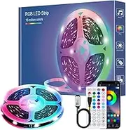 LED Strip Light 2M, Led Lights with Smart App Control Remote, Music Sync Color Changing, 5050 RGB DIY Color Changing LED Strip Lights, TV Backlights for Bedroom, PC, Kitchen,Party