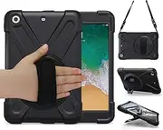 iPad Mini Case Herize [iPad Mini 3 Case][iPad Mini 2 Case] Heavy Duty Rugged Protective Shockproof Cover with Stand, Handle Hand Strap/Shoulder Strap for Kids Black