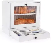 Bread Box for Kitchen Countertop Bin 2 Layer Wooden Bread Storage Breadbox Holde
