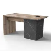 Modern Furniture LOGAN 180cm Executive Desk Reversible - Warm Oak & Black