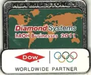 Rare 2016 Rio DOW Diamond Systems 2011 Olympic Sponsor Prototype Pin