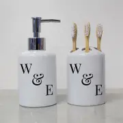 Couples Initials Personalised Bathroom Set