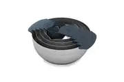 9pc Joseph Joseph Nest Stainless Steel Bowl Colander Food Preparation Set Silver
