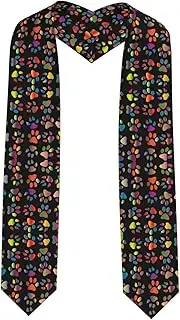 [SKKNT] Colorful Dog Paw Print Graduation Shawl Stole For Academic Commencements Honor Sash Congratulations Gift