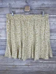Madewell XL NWT Piccola Floral Mini Skirt Swing Pull On Elastic Boho Yellow