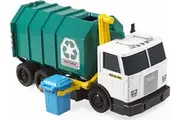 Matchbox Cars, Large-Scale, 15-in Toy Recycling Truck with Garbage Bin, Lights and Sounds