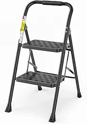 [HBTower] 2 Step Ladder, Step Stool for Adults,2 Step Ladder Folding Step Stool with Wide Pedal Ergonomic Design
