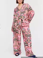 BNWT PETER ALEXANDER LADIES VISCOSE ORNATE PALM PYJAMA SET SIZE L
