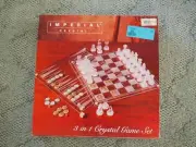 Imperial Crystal 3 in 1 Game Set Chess Checkers Backgammon New in Box