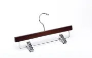 Child/Baby Dark Walnut Bottom with Clips Wooden Hanger, Box of 50