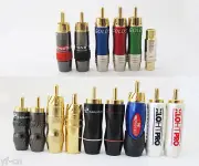 50pcs Multi-type Gold Plated Brass RCA Plug Jack Soldering 8mm cable Connector