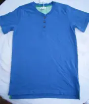 Boys Pumpkin Patch BLUE short sleeve henley tee Size 6,8,9,10 & 11