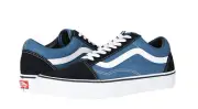 VANS OLD SKOOL NAVY LOW SUEDE CANVAS UNISEX CLASSIC SHOES