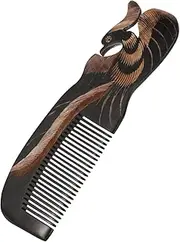 Ipetboom Peacock Design Ox Horn Comb for Women Portable Scalp Massage Tool Reduces Static Enhances Hair Texture Elegant and Durable Comb for Healthy
