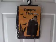 NEW HALLOWEEN KIDS VAMPIRE BLACK CAPE 42" AGE 8+