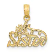 14K Yellow Gold #1 Sister Pendant