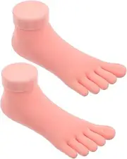 Minkissy 2pcs Silicone Mannequin Foot Model for Nail Art Practice Display Realistic Fake Foot Lifelike Appearance