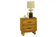 Bedside Table 2 drawers Night Stand Solid Wood Storage Light Brown Colour