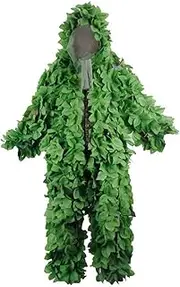 MiOYOOW Ghillie Suit, Camouflage Suit 3D Leaf Sniper Costume Suits Breathable Geely Suit for Jungle Woodland Hunting Wildlife