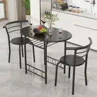 Dining Set for 2 Small Kitchen Breakfast Table Set Space Saving Wooden Chairs an