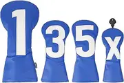 Andux 4Pack/Set PU Large Number Golf 460cc Driver Fairway Woods Hybrids Club Head Covers MT/MG79