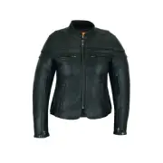 Vance Leather Ladies Racer Jacket with Zip Out Liner