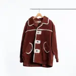 燈芯絨中長版大衣外套 CORDUROY BROWN COAT 二手 古著 VINTAGE 復古