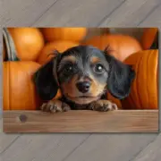 5x7" Puppy Dog Happy Halloween Pumpkins Fall Autumn Smiling Cute Patch