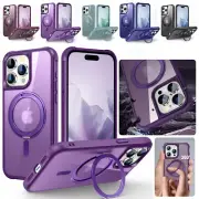 For iPhone 15 14 13 12 11 Pro Max Plus Magsafe Magnet 360 Ring Stand Case Cover