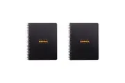 2x Rhodia A5+ Rhodiactive Meeting Book Wirebound Stationery Notebook Lined Black
