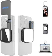 Amaran Go Magnetic Selfie Phone Light, Compatible with MagSafe & Qi2 Magnets, Dual LED Light Source with Adjustable Mirror Light & CCT (2700K-6500K), for Selfies, Makeup, & Content Creation (Charcoal)