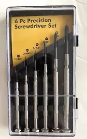 Vintage 6 piece Precision Screwdriver Tool Set Chrome Vanadium Steel Shaft