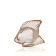 Factory New Lalique France Fish Sculpture in 'Gold Luster' with Box