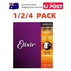 1 /2 /4 PACK Elixir Acoustic Guitar Strings Phosphor Bronze Light 12-53 16052
