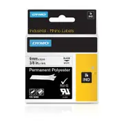Dymo Rhino Py Lable9mm Black/White