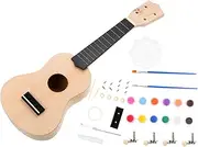 WHAMVOX Diy Ukelele Kit for Beginners in Round Set Hand-painted Wooden Graffiti Ukulele Toy