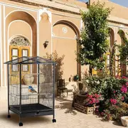 Large Parrot Birdcage with Wheels Stand for Small, Medium, and Large Birds