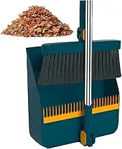 Broom Dustpan Set Adjustable Long Handle Broom Dustpan Combo 180° Rotating Broom Head Broom Set Stand Up Brooms and Dustpans Sets for Home Kitchen Buniq