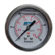 New PRM 0-50 PSI Pressure Gauge 2.5” SS Case ¼” NPT Brass Back