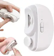 2 in 1 Automatic Electric Nail Clipper Trimmer Nail Cutter with Light for Kids Adults,White
