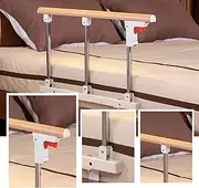 Bed Guard Rails for Elderly, Adults Foldable Safety Side Guard, Disabled Assist Handle Metal Grip Bumper Bar, 70 X 40Cm