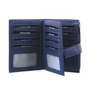 Pierre Cardin Ladies Womens Bi-Fold Italian Leather Credit Card Holder Wallet Purse - Denim